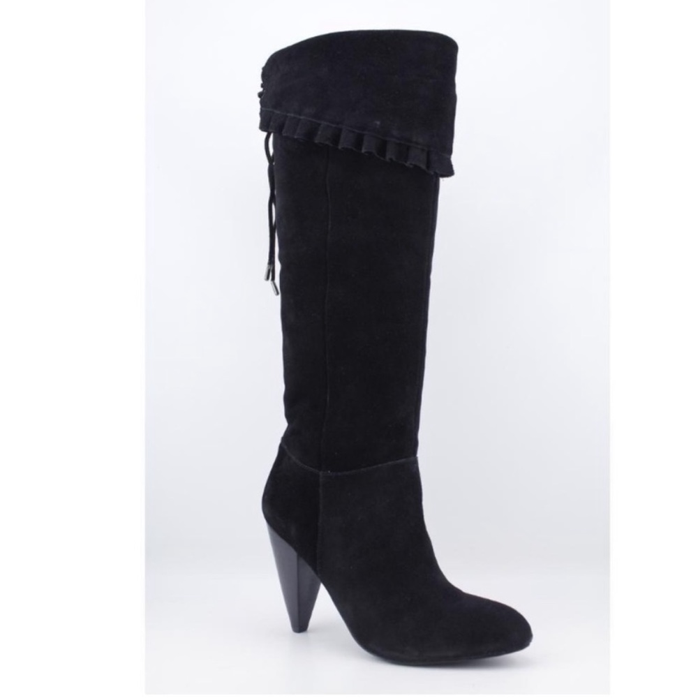 BCBG Generation Thigh High Black Suede Boots size 7.5